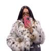 Europe, America, autumn and winter Mao Mao environmental protection artificial hair fox hair leopard print fur coat women's short jacket coat