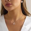 Sterling Silver Heart Necklace for Women White Gold Plated Heart Pendant Necklace Jewelry