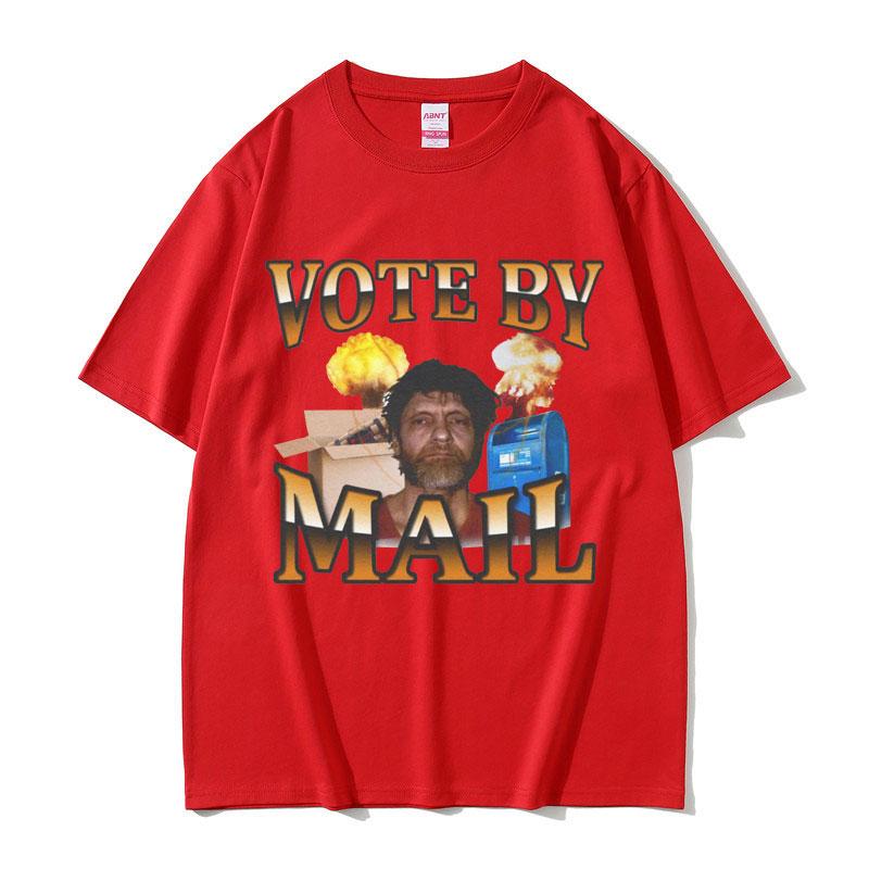 Vote By Mail Ted Kaczynski Graphic Print T Shirts Women Casual Vintage Short Sleeve T-shirt Hip Hop Summer T-shirt