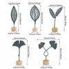 Wood Base Decorative Handicraft Metal Ironwork Desktop Ornament  Home Decoration