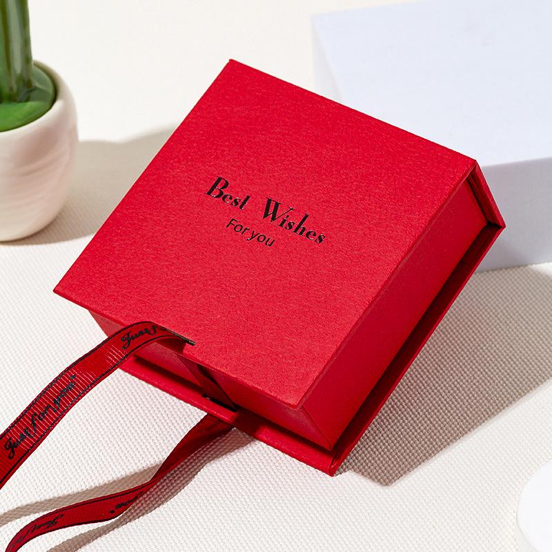 In Stock Bow Ribbon Flip-top Book-shaped Jewelry Box for Necklace, Ring, Earrings