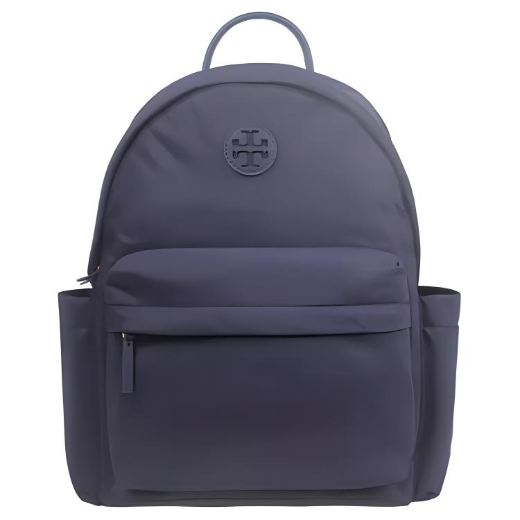 

Tory Burch Classic Double T Logo Solid Color Zipper Closure Nylon Backpack Women Backpack Navy-Blue 88368-405 Basic Set (Bag+Dust Bag)
