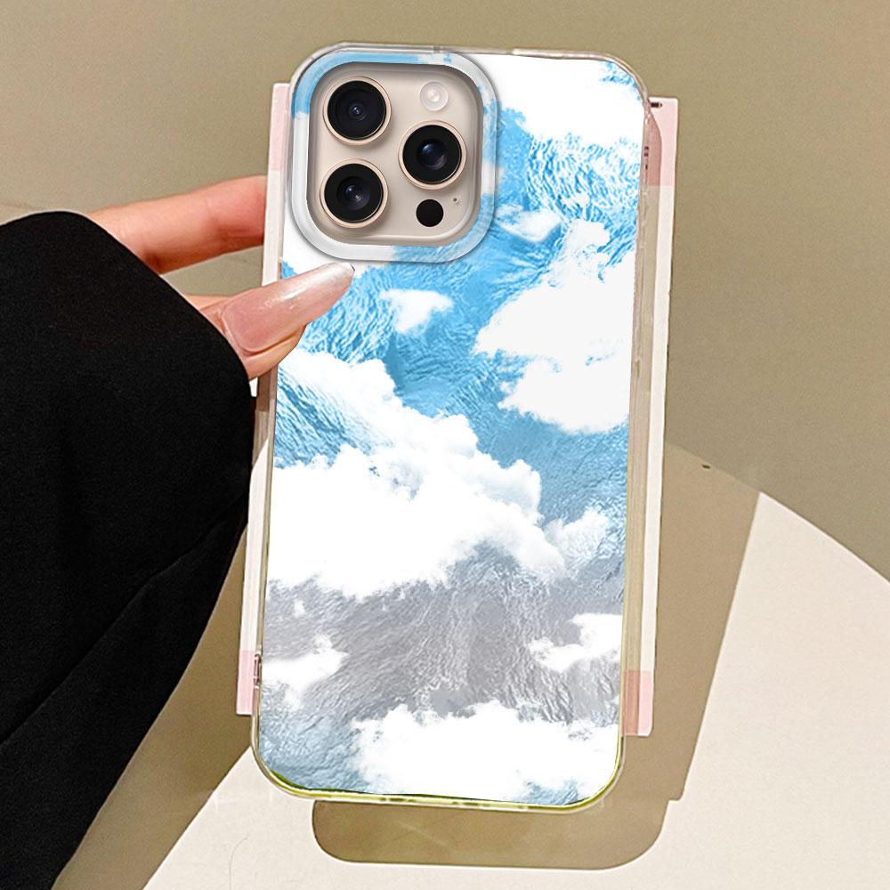 

Женский чехол для телефона с текстурой синих белых облаков-вихрей для iphone 16 15 14 7 8 Plus 13 11 12 Pro Max X XS XR SE 2022 2020 16e iPhone 12 pro белый