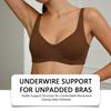 Zeriluna Underwire Support Bra Without Padding Simple, Barely-there Comfortable Push-up Skin-friendly Elastic Wide-strap Bra