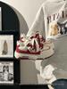 Women's Burgundy Autumn Sneakers: Breathable, Thick-Soled, Versatile Sports Shoes