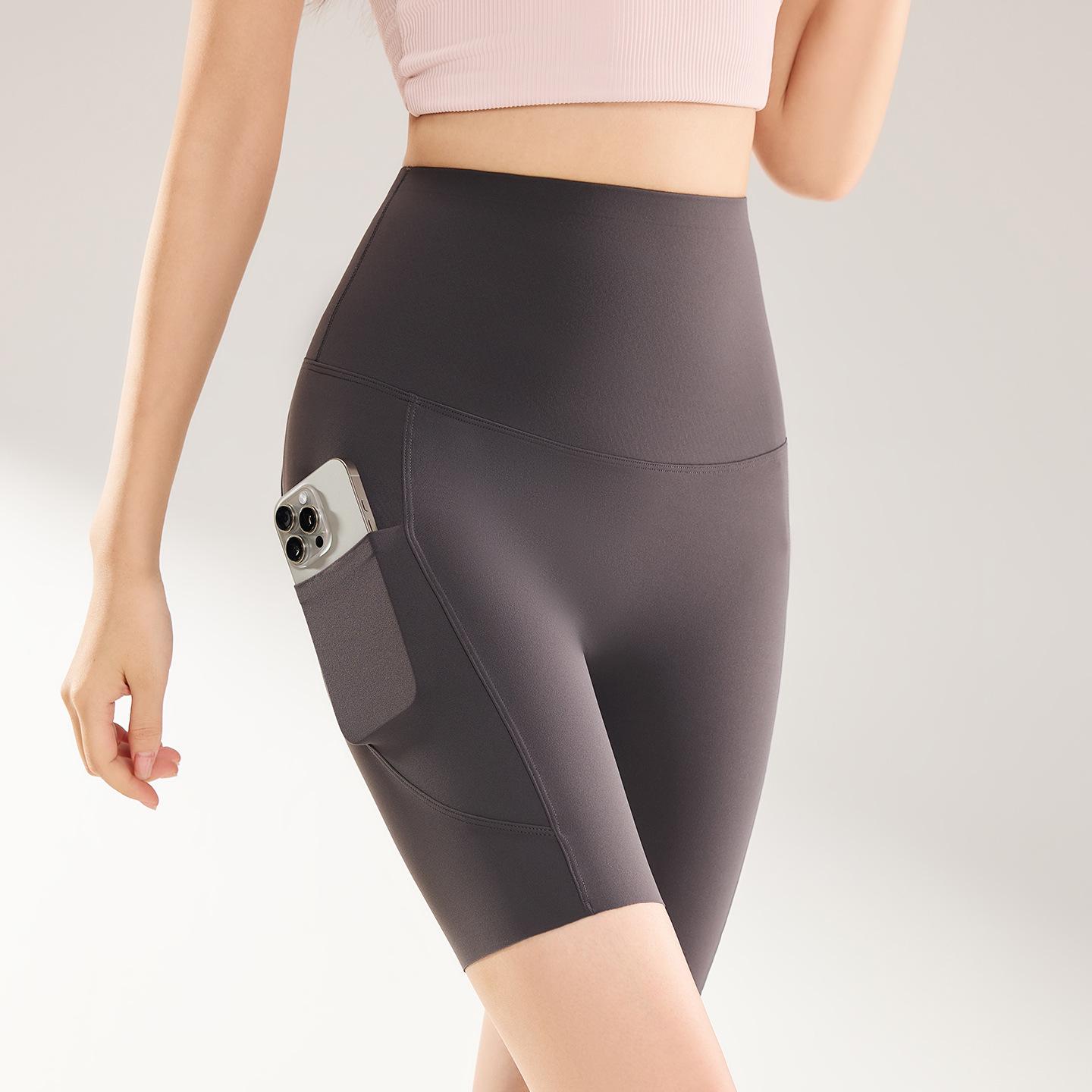 

High Waist Women s Yoga Shorts with Pockets - Summer Thin Style, Tummy Control, Hip Lift, and Base Layer for Fitness and Cycling XXL [135-155 lbs]