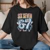 Unisex Unisexs T-Shirt Lustig 67 Gehirnfäule Italienisches Meme Lustiges Baumwoll-T-Shirt Kurzarm Sechs Sieben 67 T-Shirt Kleidung