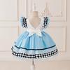 Alice In Wonderland Blue Maid Heart Princess Dress Halloween Costume for Girls