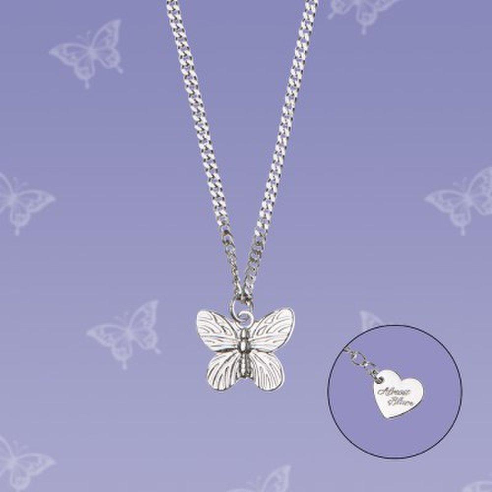 Almost Blue Butterfly Necklace Medium