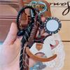 Stylish Leather Horse Pendant Keychain Braided Rope Bag Charm Keychain Bags Decoration For Phone And Bag Use