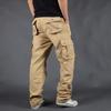 Pantalones Cargo Holgados Multibolsillo para Hombre para Exterior - Talla Grande Algodón Pierna Recta