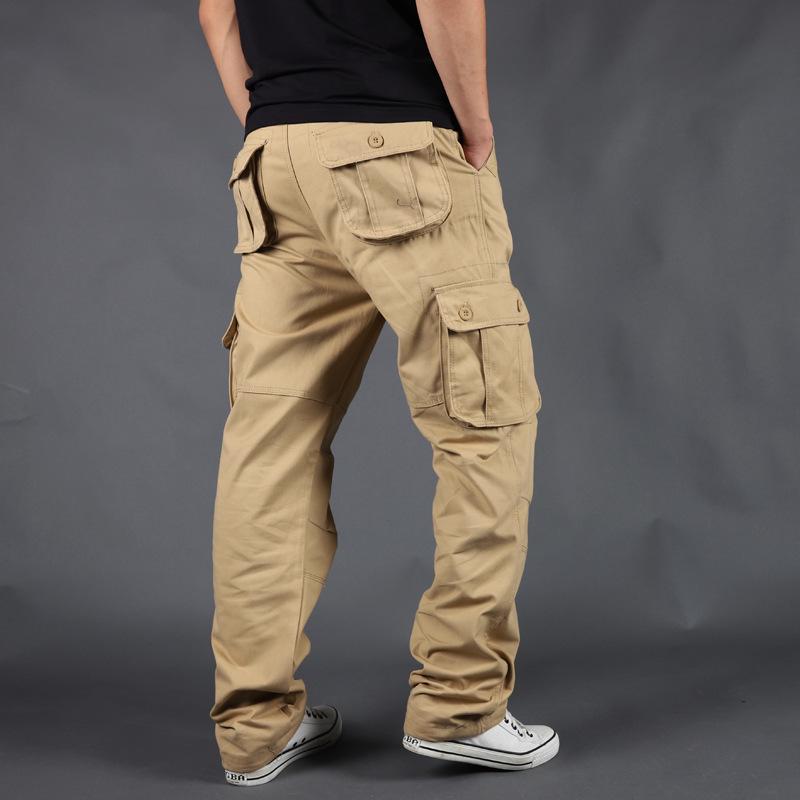 Men's Outdoor Multi-Pocket Loose Cargo Pants - Plus Size Cotton Straight Leg
