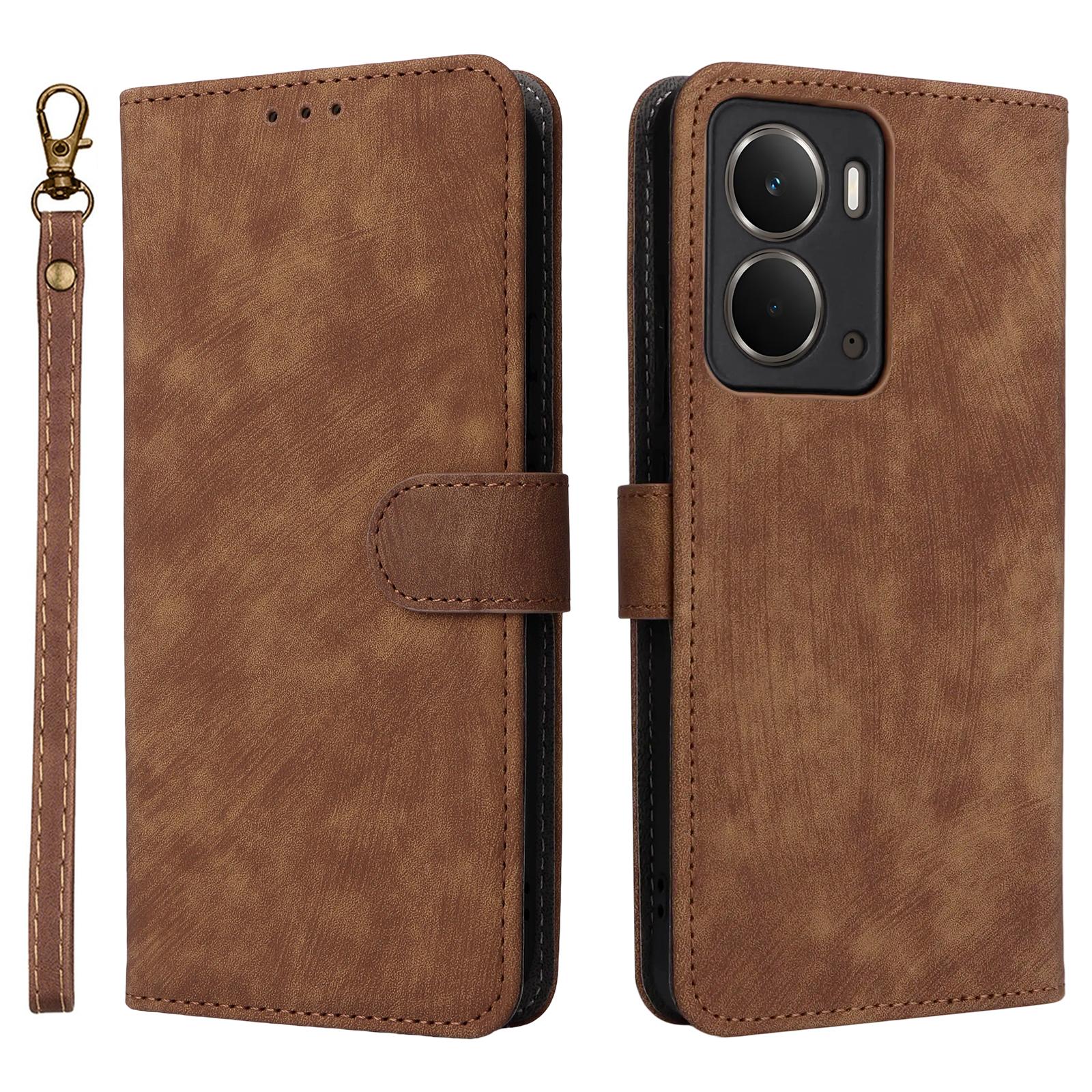 

Для Realme Neo7x 5G/P3 5G Чохол Гаманець RFID Блокування PU Шкіряна Обкладинка Підставка з Ремінцем Brown