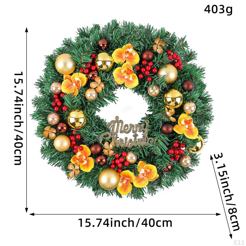 Artificial Christmas Wreath Ball Ornament Hanging Decor for Farmhouse