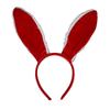 Red Flocked Rabbit Ears Christmas Headband – Festive Niche Hair Accessory