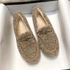 Doudou Shoes Women's Autumn and Winter Versatile One-pedal Velvet Lamb Wool Cotton Shoes Flat-soled Wool Shoes Large Size Women's Shoes 40-43