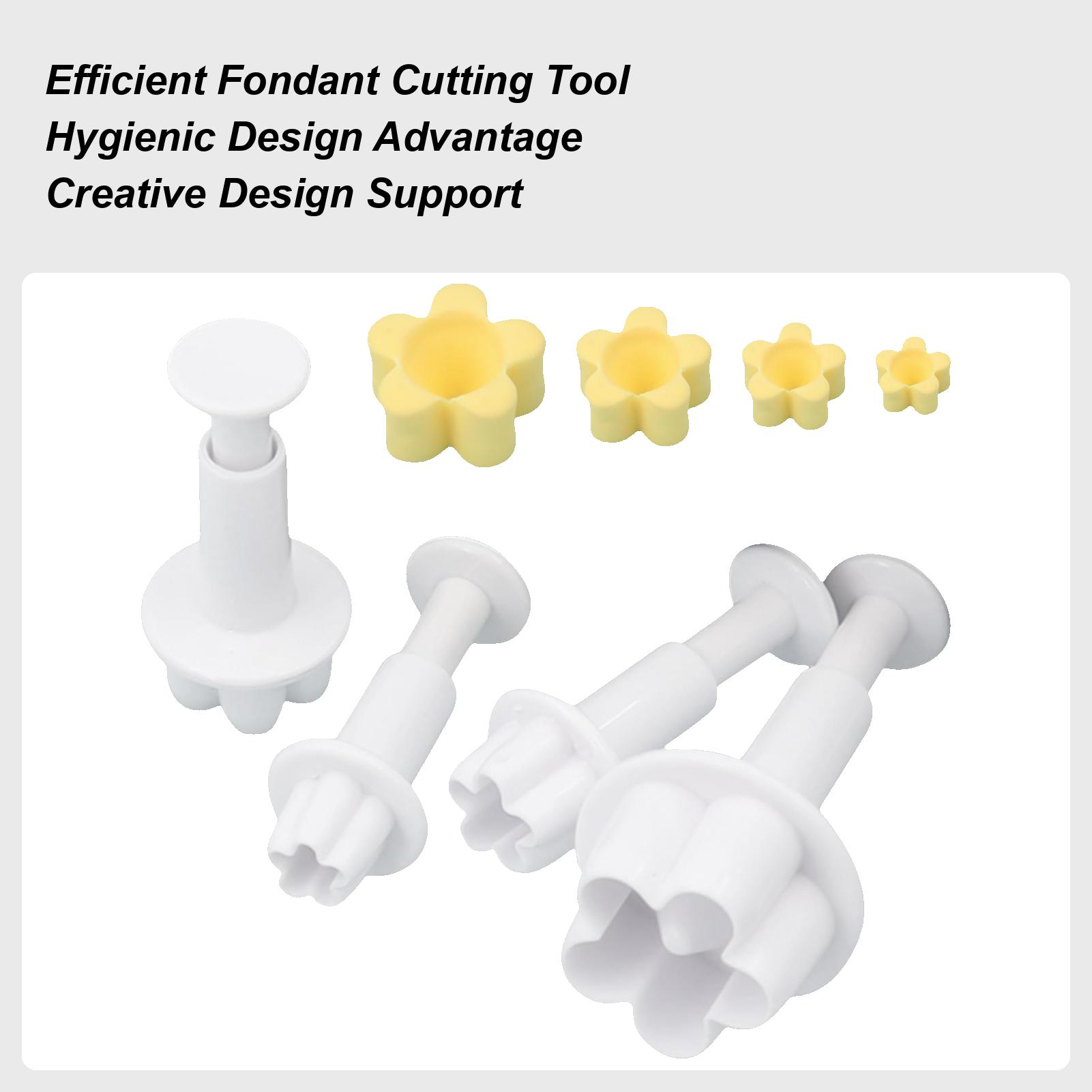 Flower Shape Fondant Cake Decorating Plunger Cutter Flower Blossom Mold Pastry Sugar Craft Cutter Mold Home Cake Tools CN