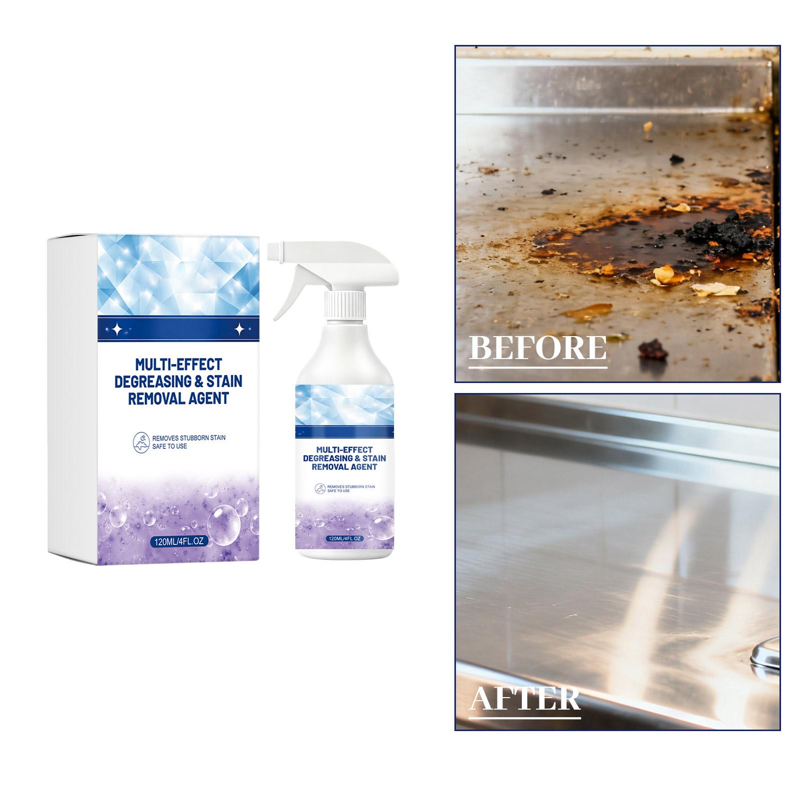 MultiEffect Degreasing and Stain Removal Agent 120ML Household Cleaning Spray for Kitchen Bathroom Fabrics Surfaces One Size белый