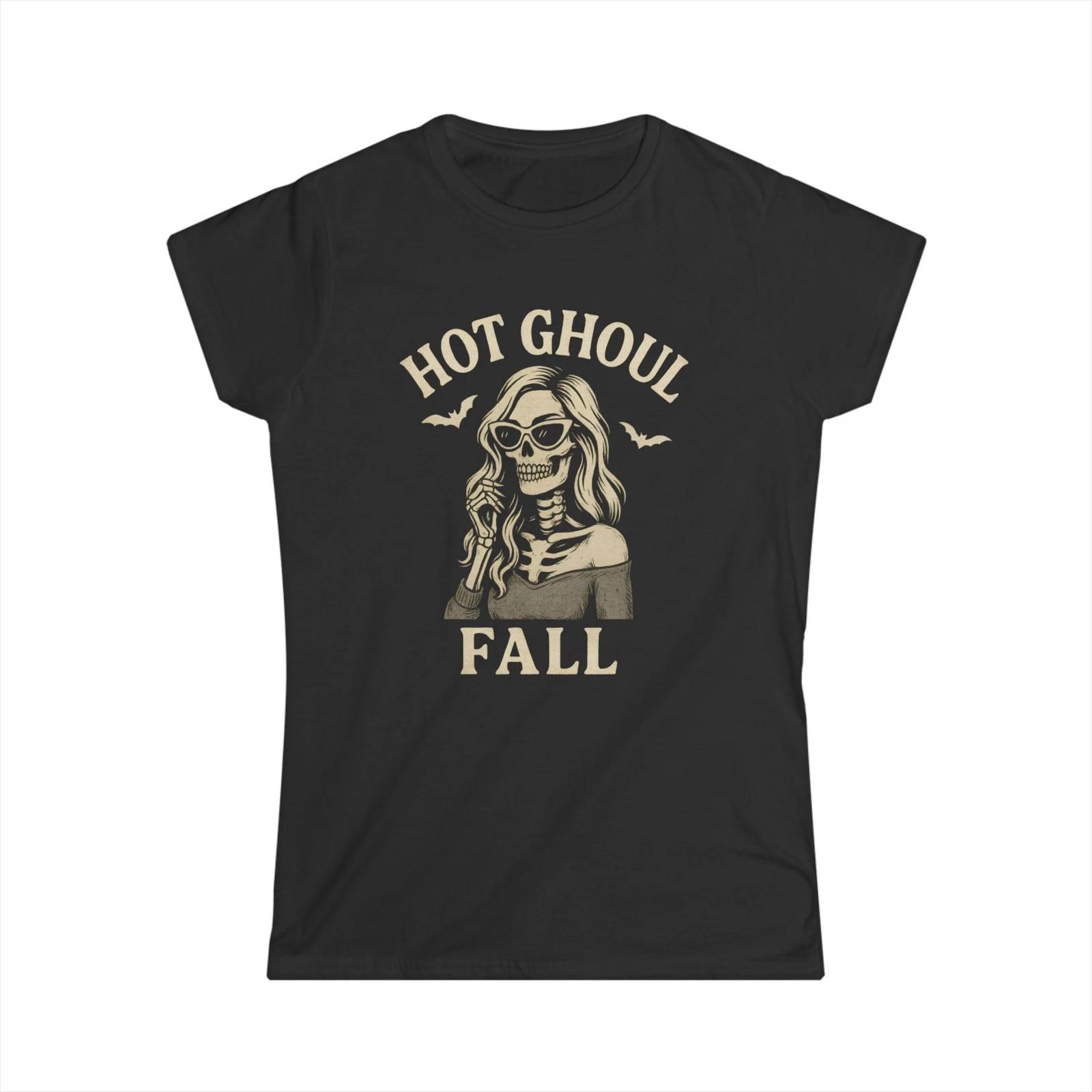 Hot Ghoul Fall Skeleton Babe Halloween Tee, Fall T-Shirt, Spooky Season Tshirt L