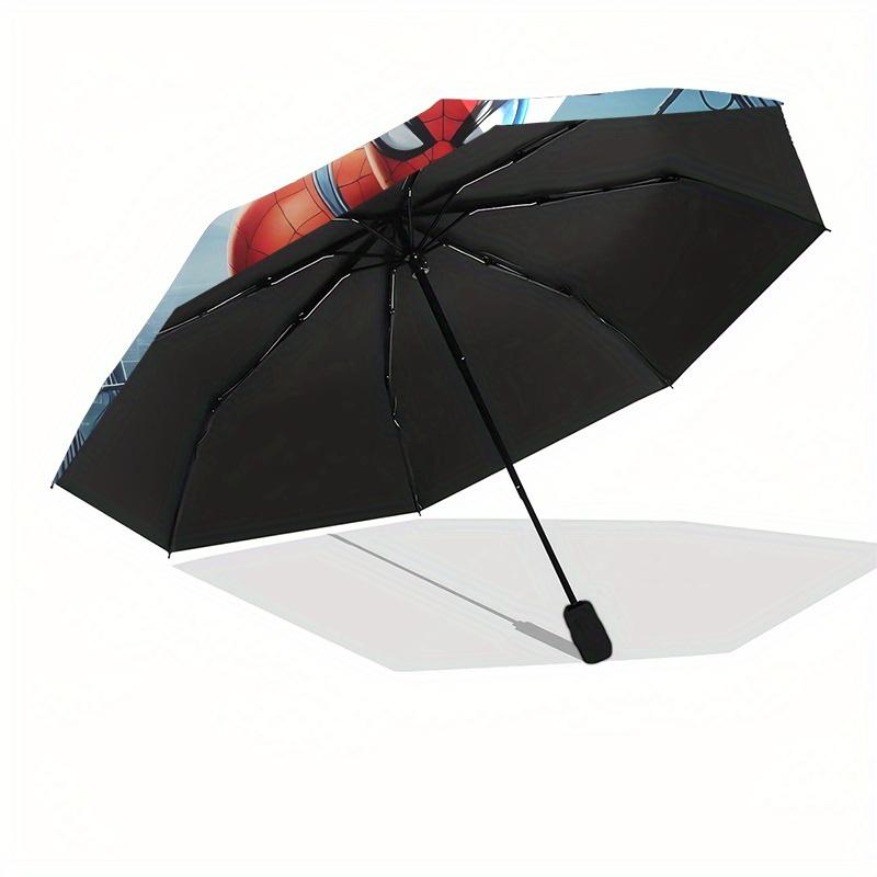 1 Auto Open Spider-Man, Web-Slinger Themed Colorful 8-rib Portable Umbrella for Men and Women, A Compact Commuting Companion Suitable for Da