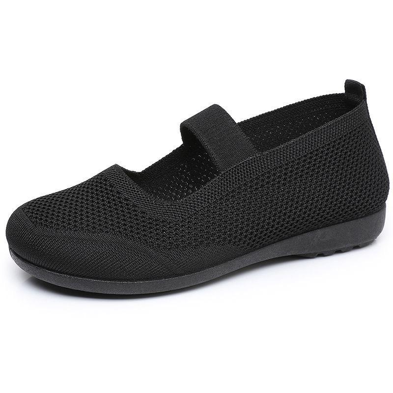 Summer new breathable old Beijing cloth shoes women's soft sole comfortable mother shoes hollow flat casual mesh shoes children