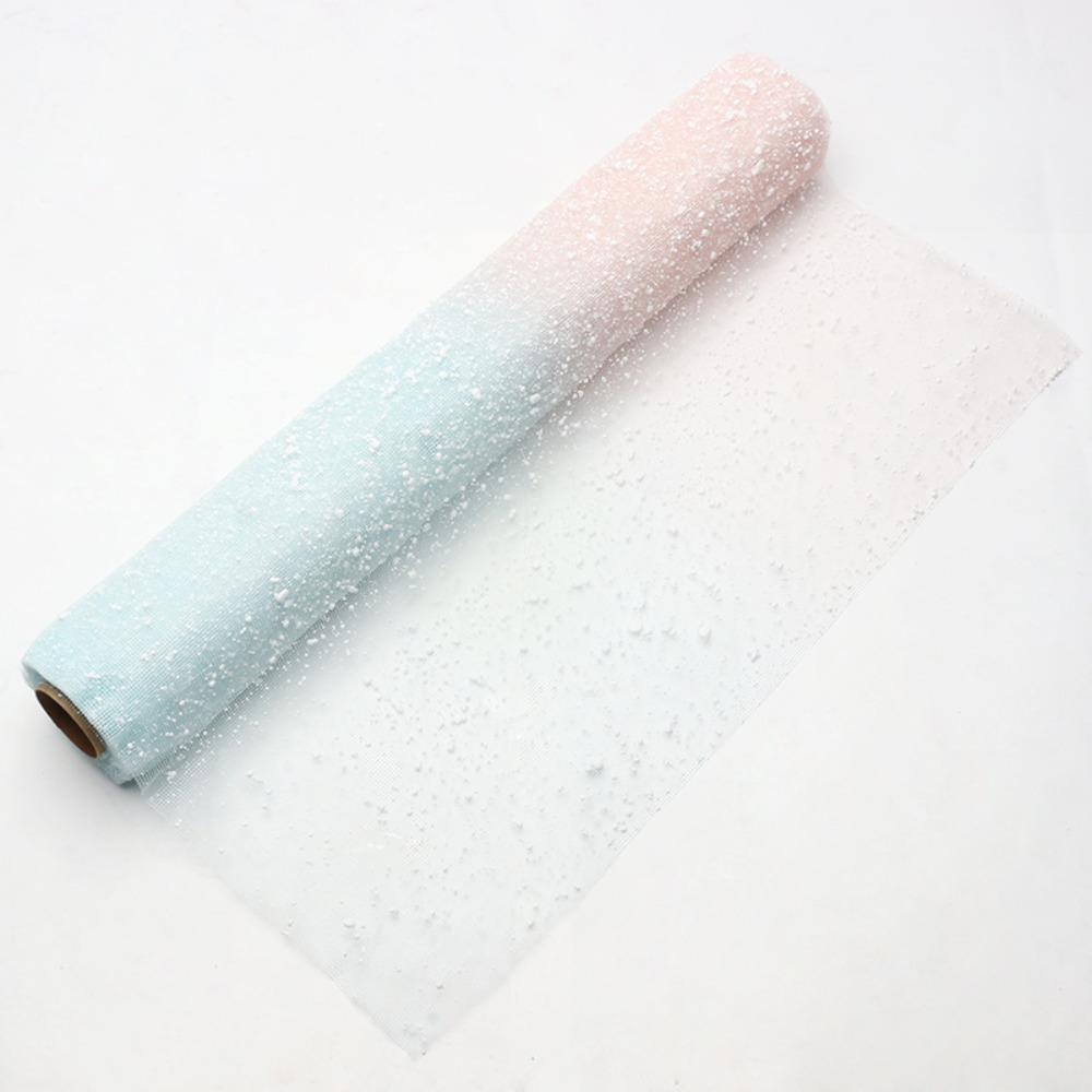 

Gradient Snow Dot Yarn Mesh Paper 50cm Wide Hollow Net Florist Wrap Supplies Irregular Mesh Snowflake Yarn Flower Wrapping Paper