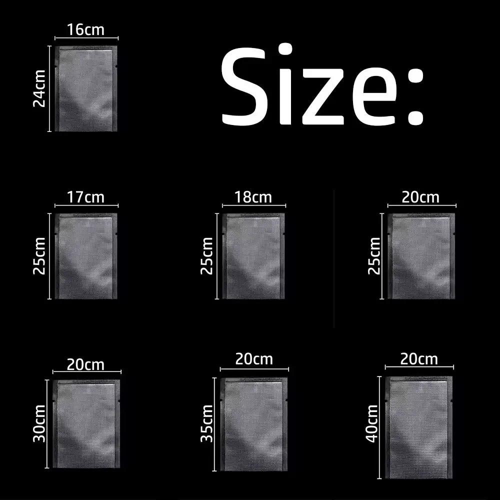 20Pcs Portable Clear Embossed Vacuum Bags Heat Sealing Frozen Heatable Food Saver Bags Vacuum Sealer Bag for Vac Storage