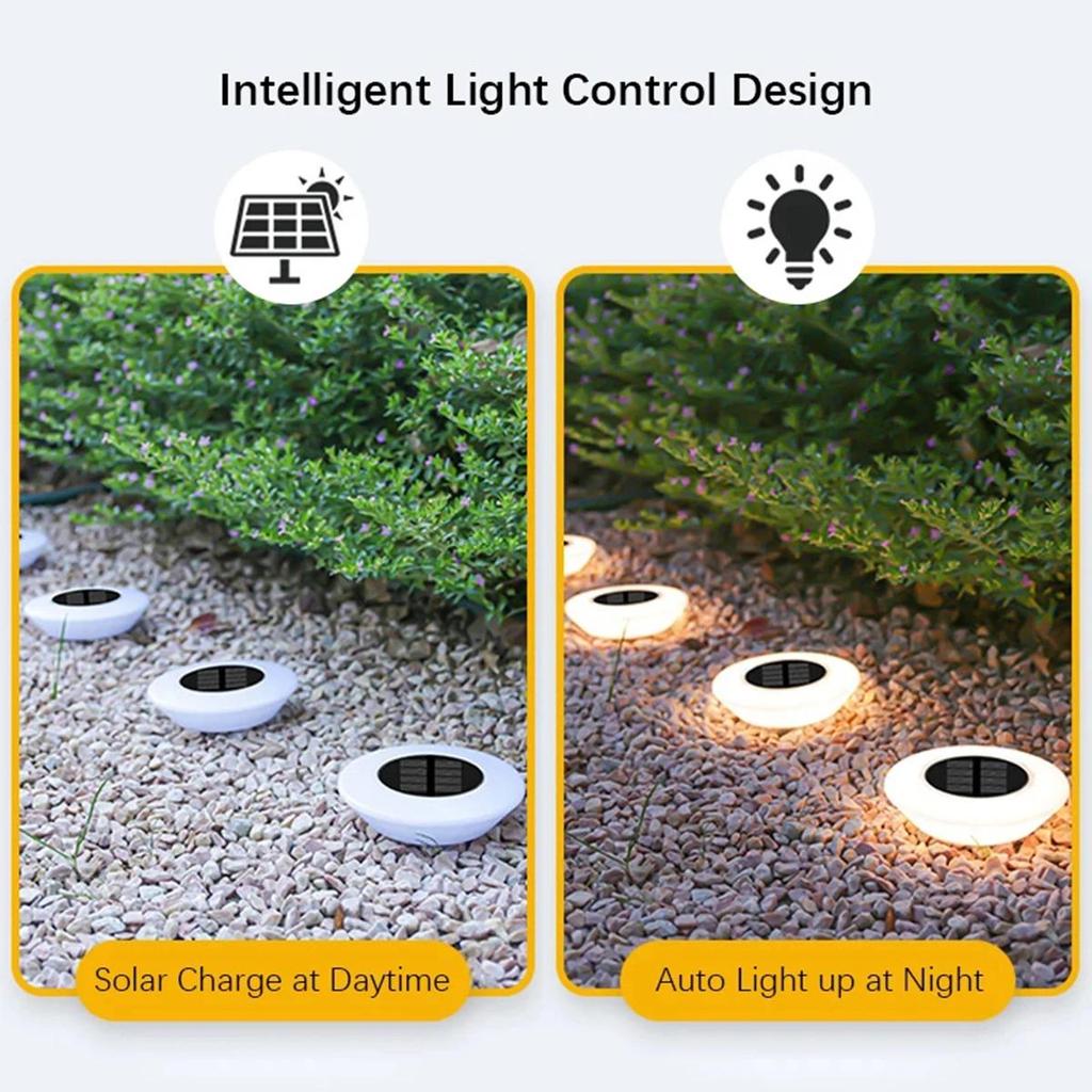 Solar Ground Light Garden Lamps Waterproof Led Underground Floor Lamp Outdoor Lawn Buried Yard Rechargeable Panel Landscape