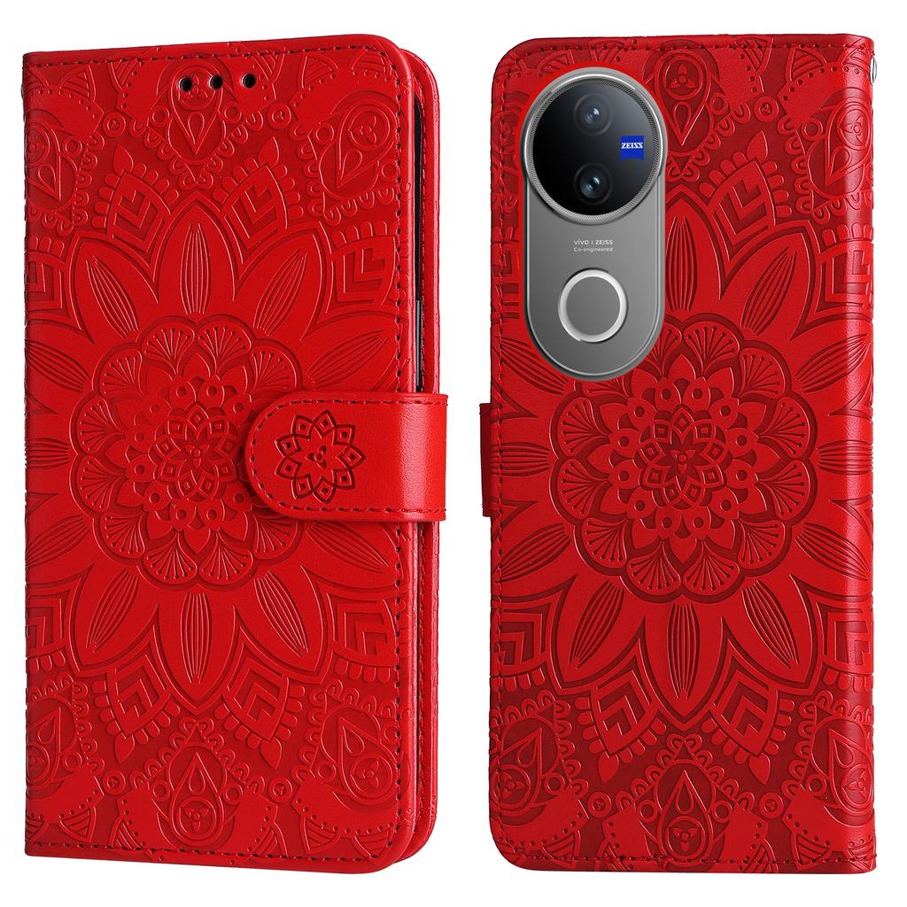 For Vivo V50 5G Case Sunflower Imprint Leather Wallet Phone Cover