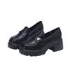 Spring and Summer New British Style Small Leather Shoes Round Head Muffin Bottom Soft Surface Soft Sole Single Shoes
