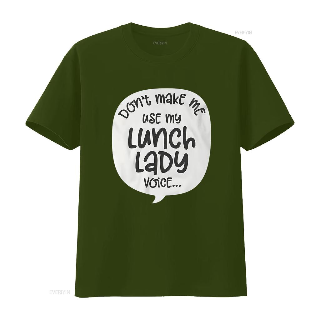 Womens Don T Make Me Use My Lunch Lady Voice Funny School Cafeteria Shirt For Men Black 2XL vintage Washed Stretched Stylish