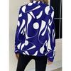 Women's Fashion Casual Spring Autumn Colour Block Print Long Sleeve V-Neck Blouses Shirts