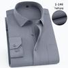 2025 Spring Men's Gray Non-Iron Long Sleeve Business Casual Shirt, Large Solid Color for Young to Middle-aged.