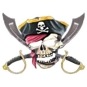 

T-Shirt S to 2xl 3xl - PIRATE SKULL SWORDS fun humor adult 5XL різнокольоровий
