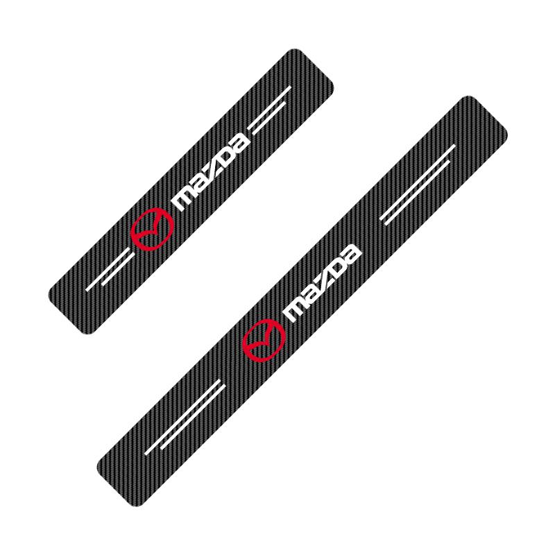 4Pcs Carbon Fiber Car Door Sill Protection Sticker Anti-scratch Refit Sticker For Mazda 2 3 4 5 6 7 8 9 323 626 Axela CX3 CX4 CX5 CX6 CX7 CX9 RX7 RX8