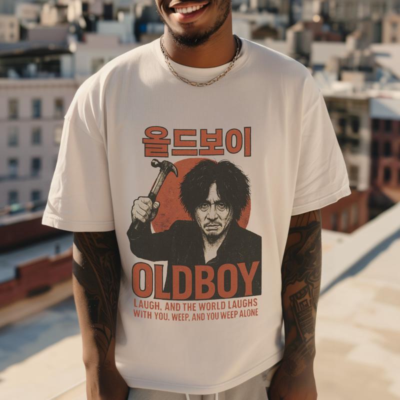 Oldboy T Shirt Iconic Cult Korean Thriller Neo Noir Film Fan S разноцветный