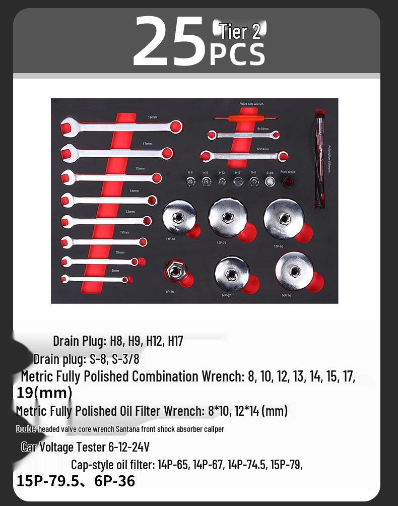 158-Piece EVA Tool Tray Set for Mechanical Repair Workshop