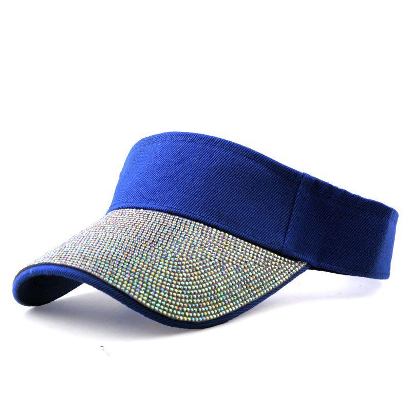Men's and Women's Diamond Hollow Top Hats Fashionable Diamond Inlaid Sun Hats Versatile Headless Duckbill Hats Sun Resistant  Breathable Baseball Caps