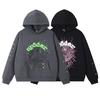 Young Thug Style Foam Letter Hoodie - Pink Hip-Hop Sweatshirt for Couples