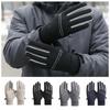 Full Finger Cycling Gloves Solid Color Sports Mittens Fashion Winter Warm Gloves  Women