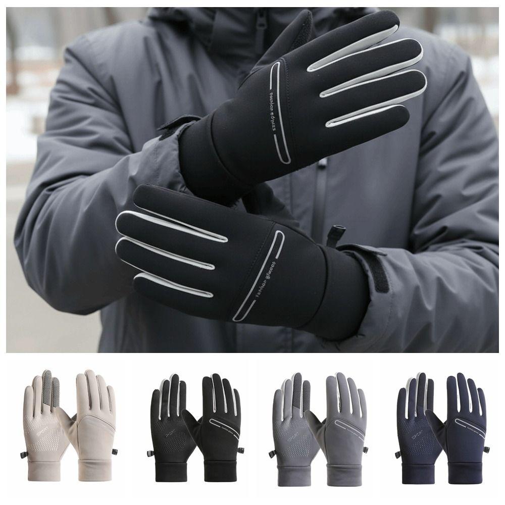 Full Finger Cycling Gloves Solid Color Sports Mittens Fashion Winter Warm Gloves  Women