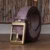 Retro Thickened First-Layer Cowhide Copper Buckle Belt Men'S Genuine Leather Pin Buckle Trendy Versatile High-End Tough Guy Rein Belt
