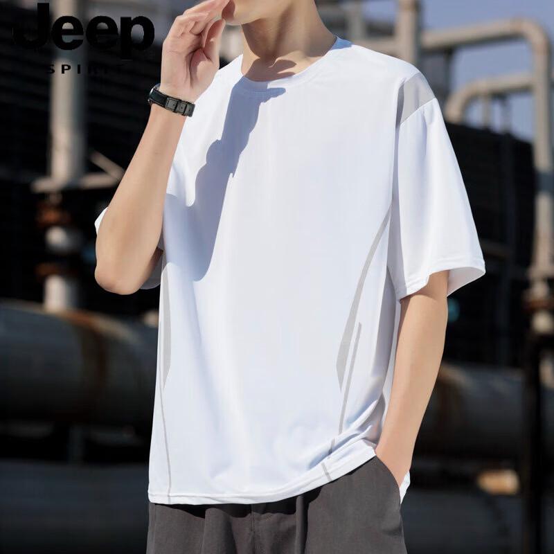 

JEEP SPIRIT Men s Quick-Dry Ice Silk Short Sleeve T-Shirt 5XL