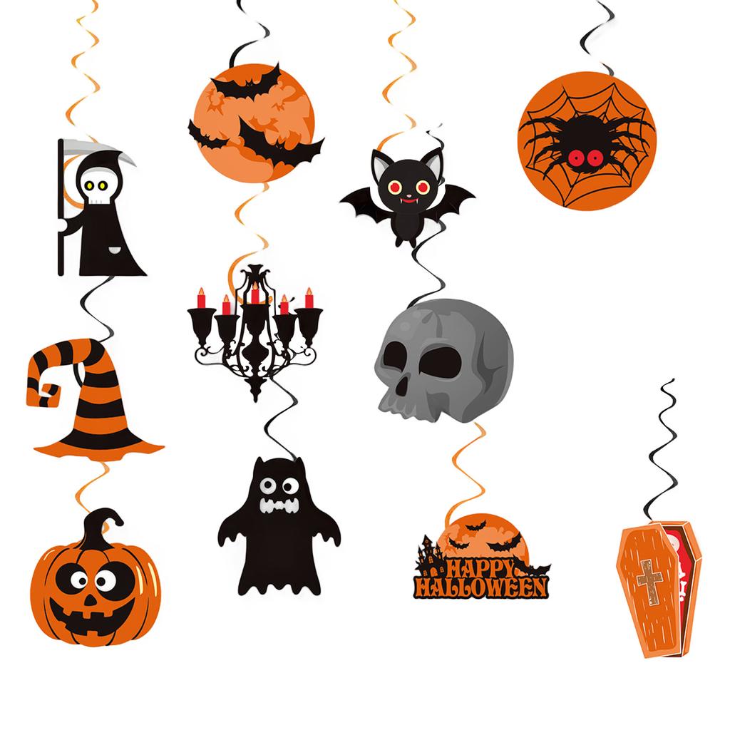 Halloween Birthday Party Hanging Interior Decoration, Cute Pumpkin Ceiling Hanging Ribbon, Suitable For Halloween Theme Party Decoration