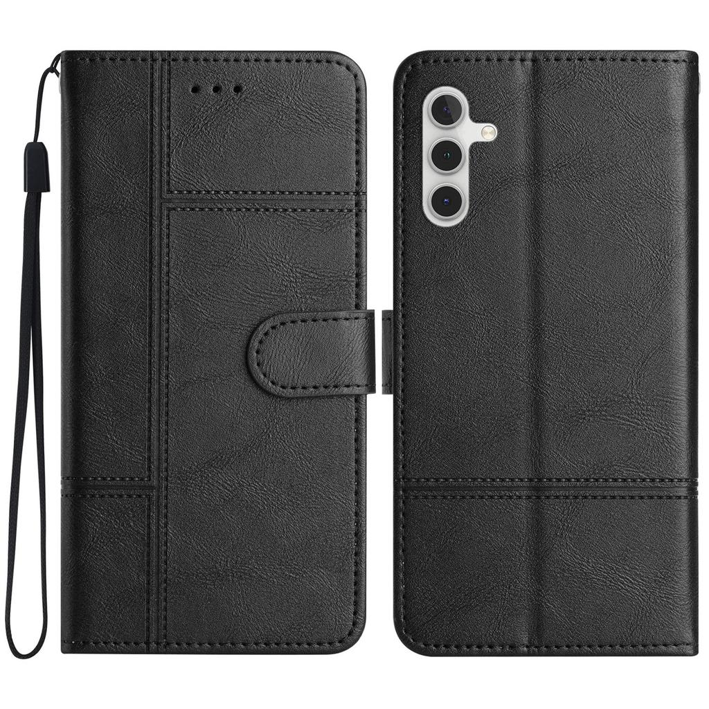 Für Samsung Galaxy S24 FE Hülle Brieftasche Rindsleder Textur Leder Handyhülle