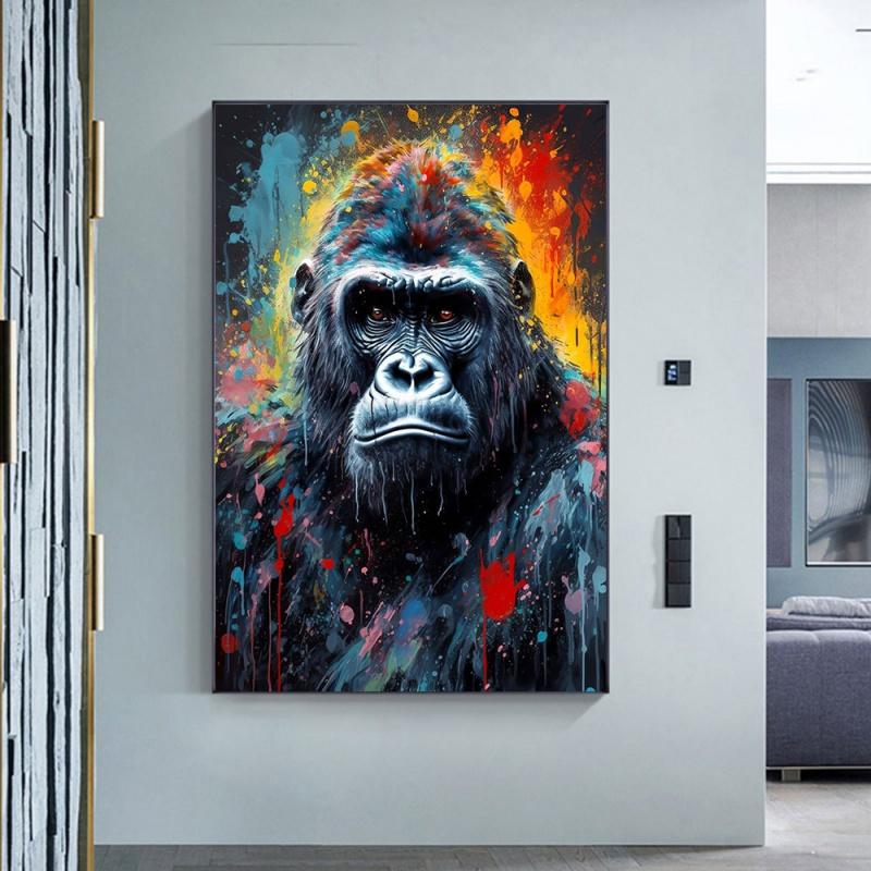 Klasyczna Abstrakcyjna Sztuka Ścienna ze Zwierzętami Wodnymi Rekin Lew Tygrys Plakat i Wydruk na Płótnie Dekoracja Salonu Sypialni Prezenty