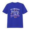 Cute Floral Greatest Blessings Call Me Gramma Quote Print Casual T Shirt Vintage Washed Versatile Stylish Fashion Graphic
