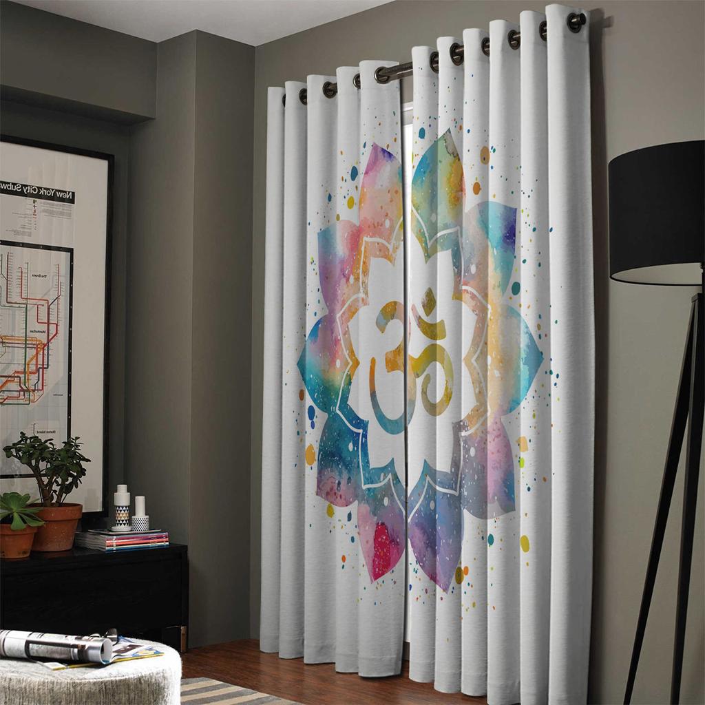 Mandala Lotus Datura  Window Curtains Scenic Curtains for Living Room Decorative Items Living Room