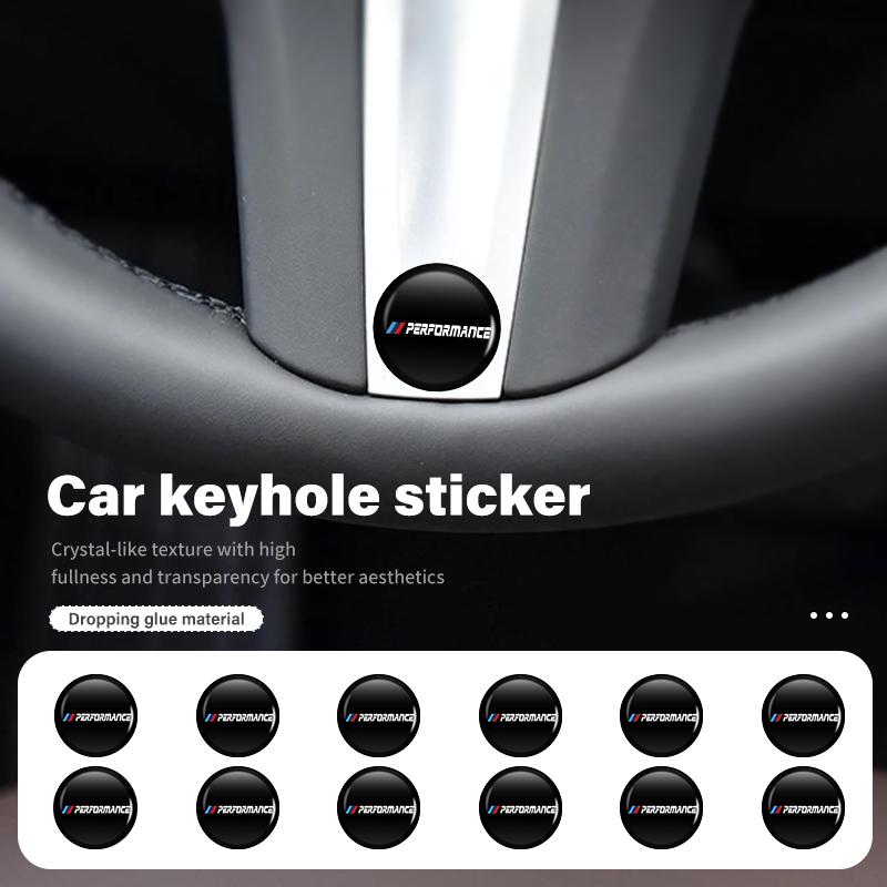 4PCS Car Door Keyhole Sticker Lock Protection Dustproof Decals For BMW Performance X1 X3 X5 E39 E46 E90 F20 E60 F30 M3 M5