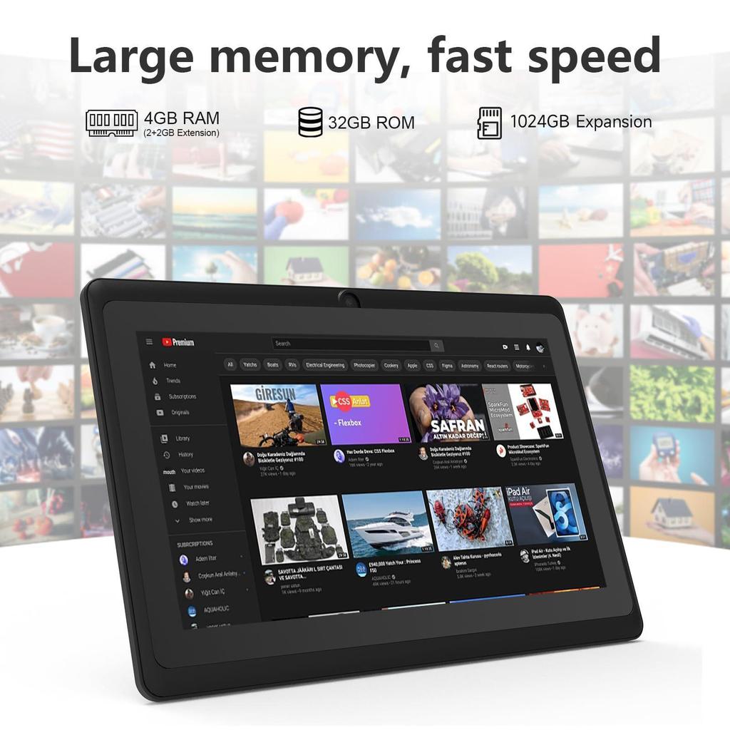 7" Kids' WiFi Tablet, Dual Camera, TF Card Expansion, Toy Tablet with IPS Screen, In Stock